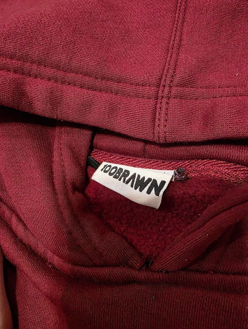 100 Brawn Maroon Pullover Hoodie Big Man Wear - Picture 5 of 9